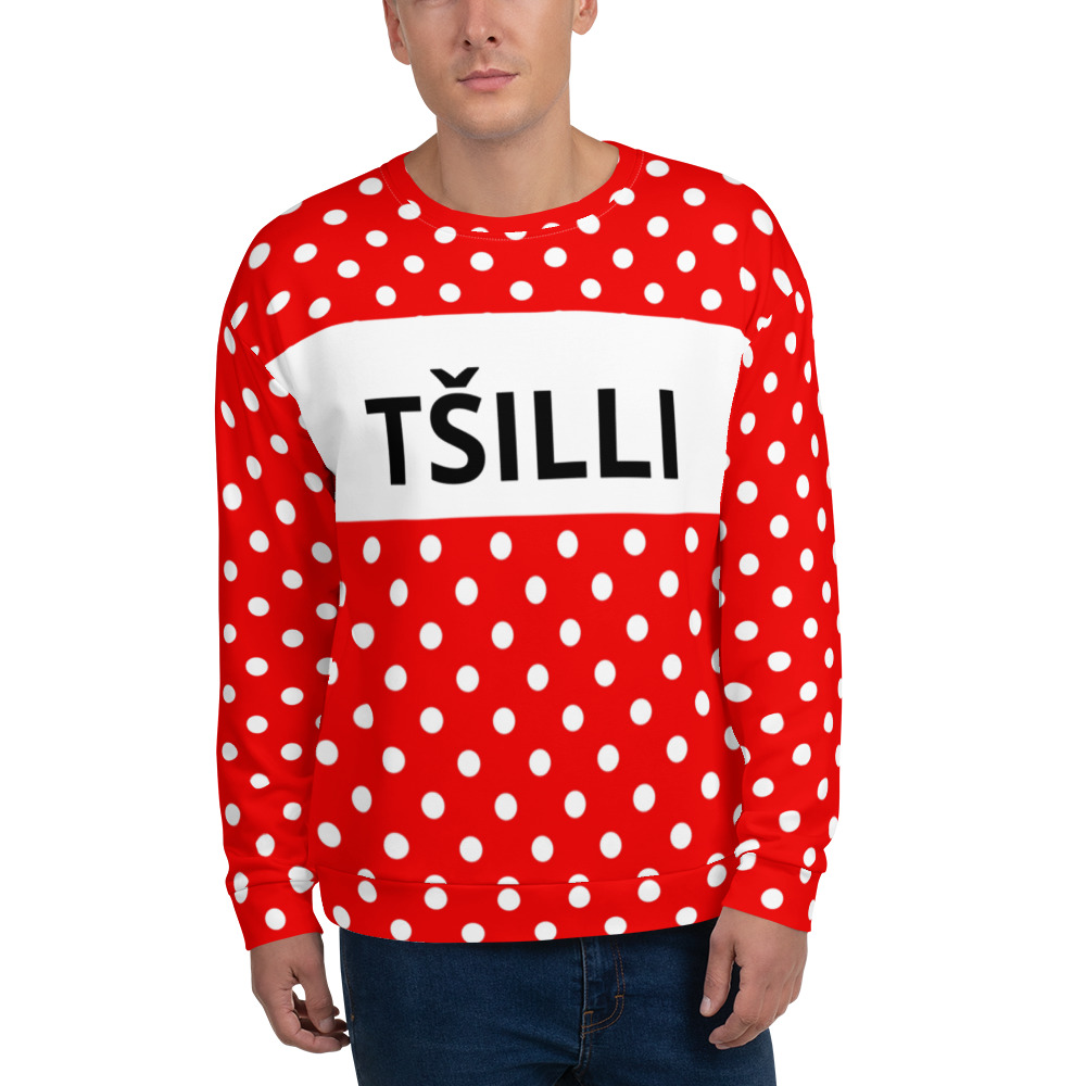 all-over-print-recycled-unisex-sweatshirt-white-front-6a887c1e68cdd.jpg Pusa Tšilli Mummuline Unisex - Pilt 1