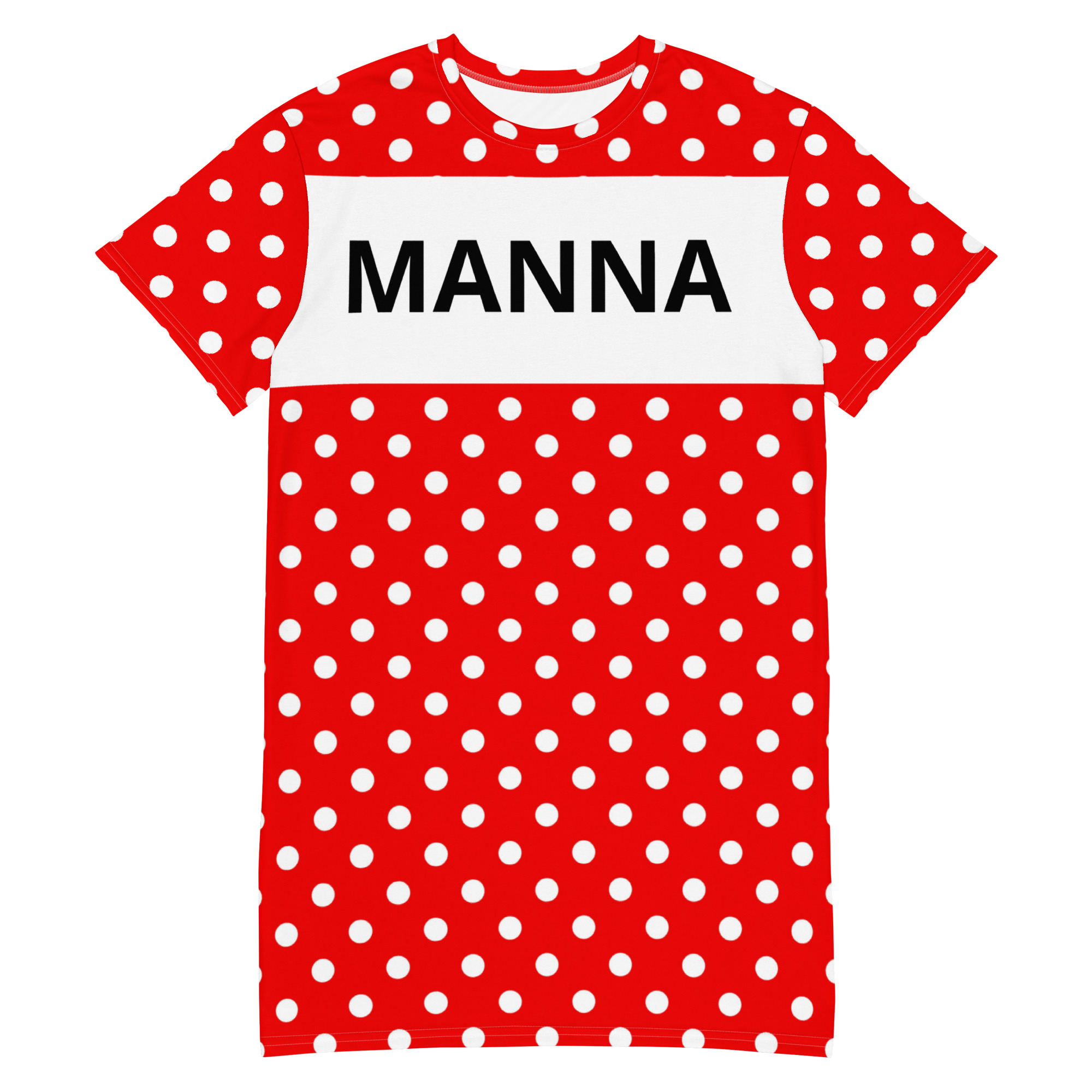 all-over-print-t-shirt-dress-white-front-6a887a841502f.jpg Kleit Manna Mummuline - Pilt 1
