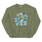 Aeroplane Cartoon Unisex Sweatshirt - Pilt 13