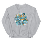 Aeroplane Cartoon Unisex Sweatshirt - Pilt 17