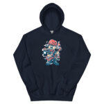 Broken Guitar Cartoon Unisex Hoodie - Pilt 3