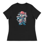 Broken Guitar Cartoon Women's Relaxed T-Shirt - Pilt 3